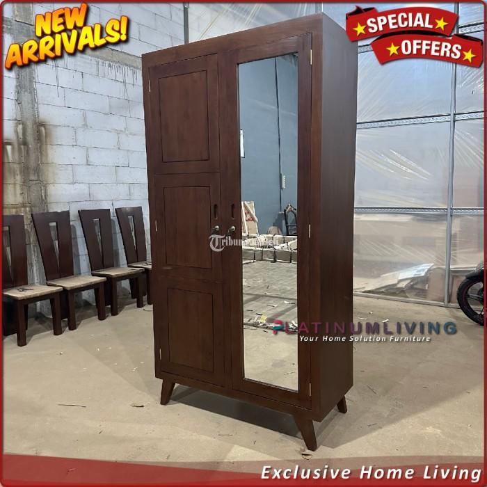 Produsen Lemari Pakaian Jati 2 Pintu Minimalis, Almari Baju Jati, Niceliving Furniture - Jepara