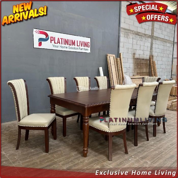 Produsen Meja Makan Jati Klasik Mewah Kursi 8 Kursi, Meja Makan Jati Grade A, Niceliving Furniture - Jepara