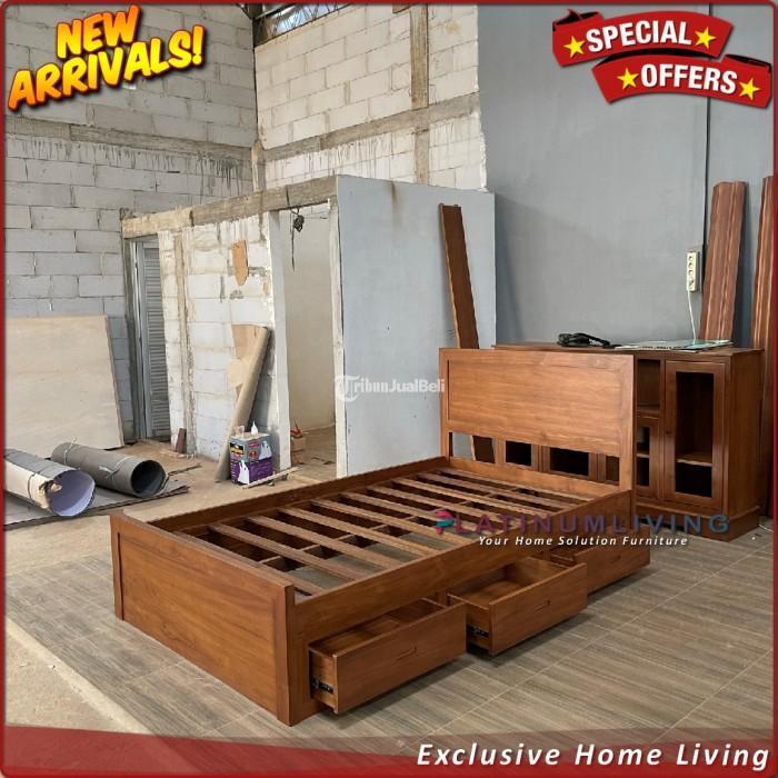 Produsen Tempat Tidur Jati 160x200 Laci 3, Dipan Laci, Niceliving Furniture - Jepara