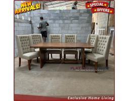 Meja Makan Jati 200100 kursi 6, Kursi Meja Makan Jati Modern Kursi 6 Furniture - Jepara 