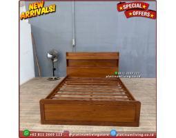 Tempat Tidur Jati 160x200 Minimalis Simple Dipan Jati Divan Ranjang Furniture - Jepara