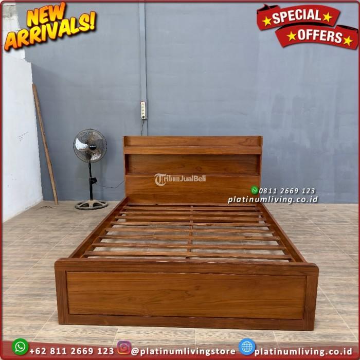 Tempat Tidur Jati 160x200 Minimalis Simple Dipan Jati Divan Ranjang Furniture - Jepara