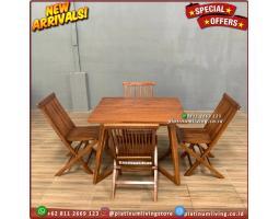 Meja Makan Cafe Minimalis Meja Cafe 4 Kursi Lipat kursi meja makan Furniture - Jepara