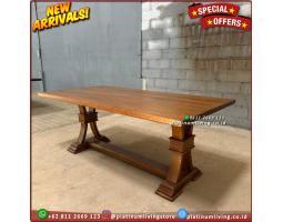 Meja Makan Jati 200 x 100 Tebal 4 Cm Furniture - Jepara 