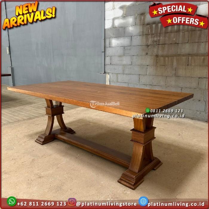 Meja Makan Jati 200 x 100 Tebal 4 Cm Furniture - Jepara