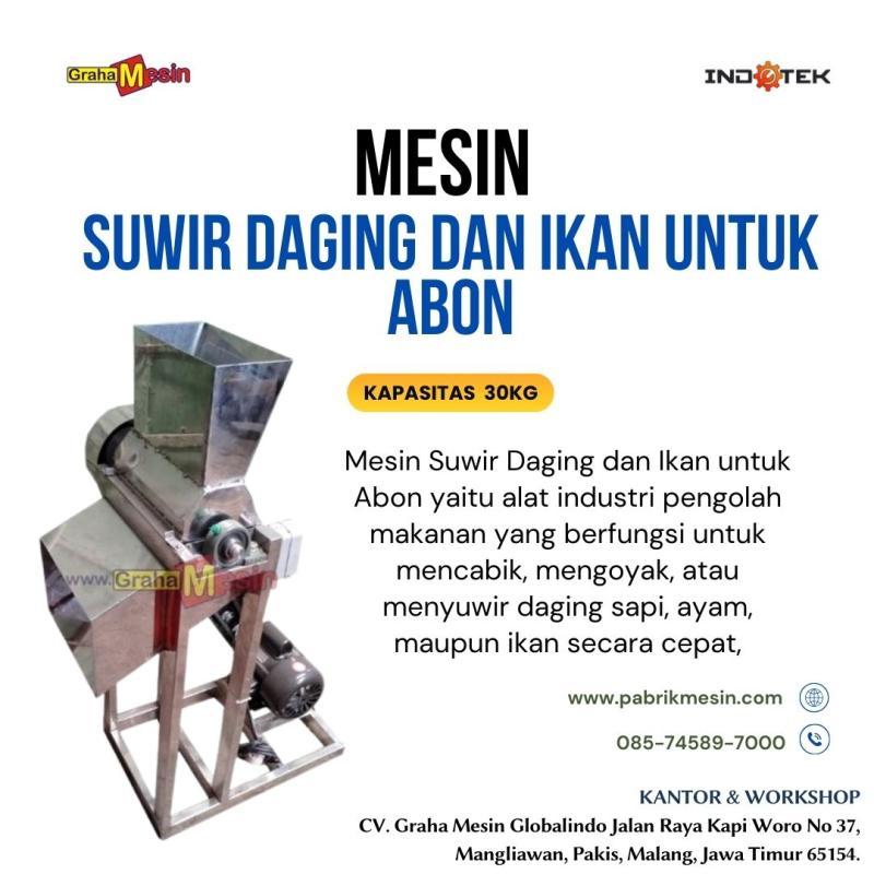 Terbaik Mesin Suwir Daging dan Ikan Untuk Abon  Stainless Steel  Graha Mesin - Malang