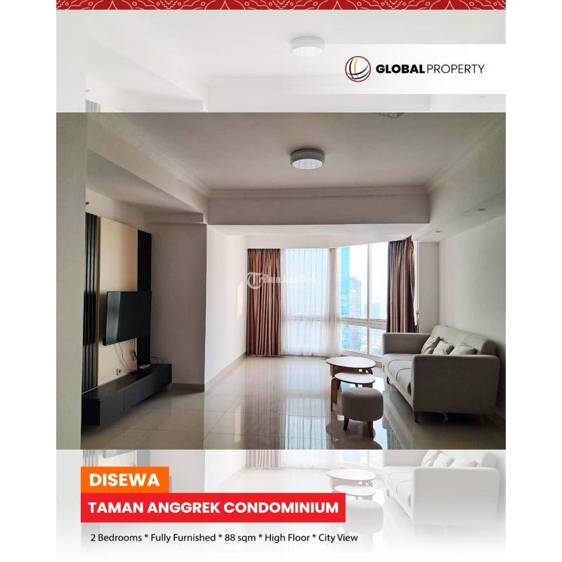 Disewakan Apartemen Fully Furnished Good Condition Taman Anggrek Condominium 2 Bed, City View - Jakarta Barat