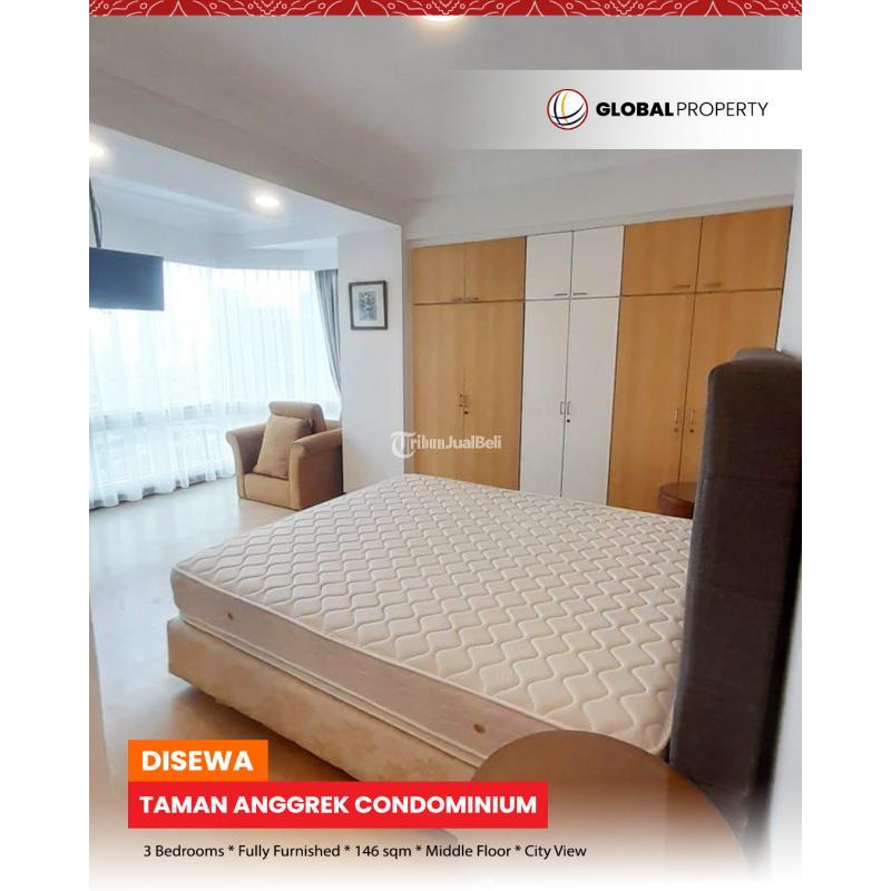 Disewakan Apartemen Fully Furnished, 3 Bed, Middle Floor, Taman Anggrek Condominium at Tanjung Duren - Jakarta Barat