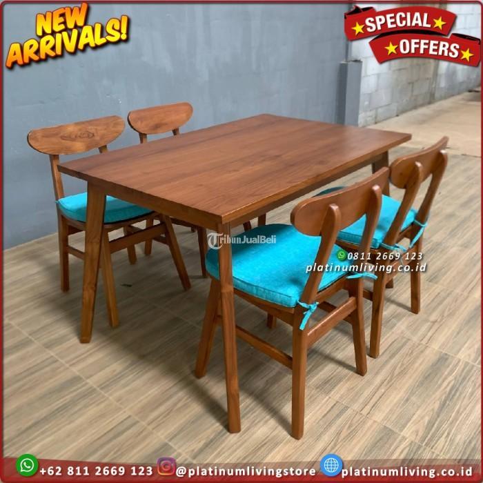 Meja Makan Jati Meja Makan Cafe Jati Kursi 4 Furniture - Jepara