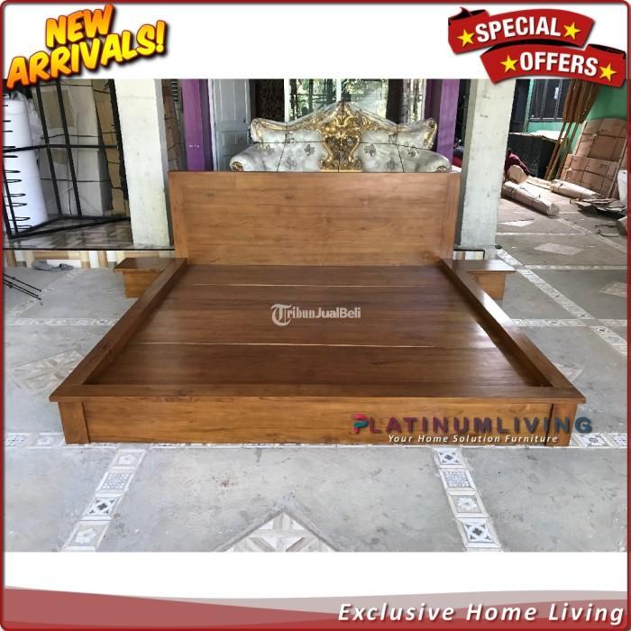 Tempat Tidur Jati Lesehan 160200 Plus 2 Bedside, Dipan Jati Minimalis Furniture - Jepara