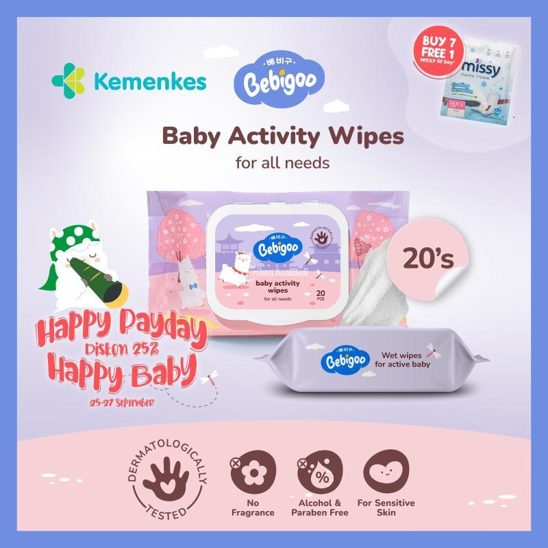 Tisu Basah Bayi Bebigoo Non Parfum  Aman untuk Bayi Alergi  Kulit Sensitif - Surabaya