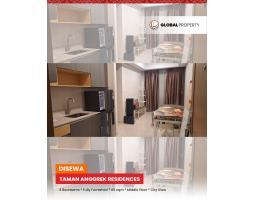 Disewakan Apartemen, Taman Anggrek Residences, 3 Bedroom, Luas 65m2, Middle Floor, City View - Jakarta Barat