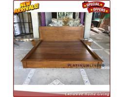 Tempat Tidur Jati Lesehan 160200 Plus 2 Bedside, Dipan Jati Minimalis Furniture - Jakarta Pusat