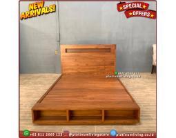 Tempat Tidur Jati 180200 Dipan Jati Minimalis Alas Blok Kayu Furniture - Jepara