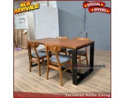 Meja Makan Jati Modern MInimalis Kursi 4 Kayu Jati Terbaru Furniture - Jepara