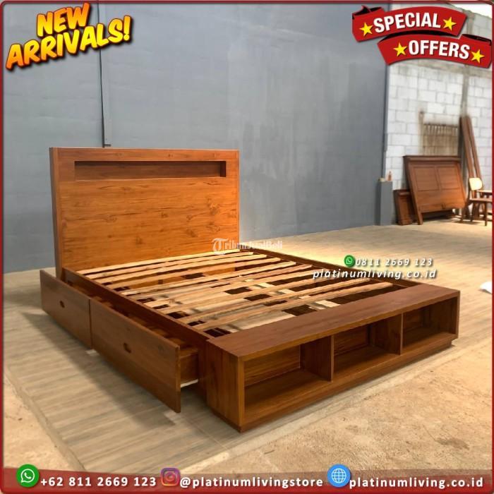 Tempat Tidur Jati Laci 2 Serbaguna Dipan Laci Minimalis Furniture - Jepara