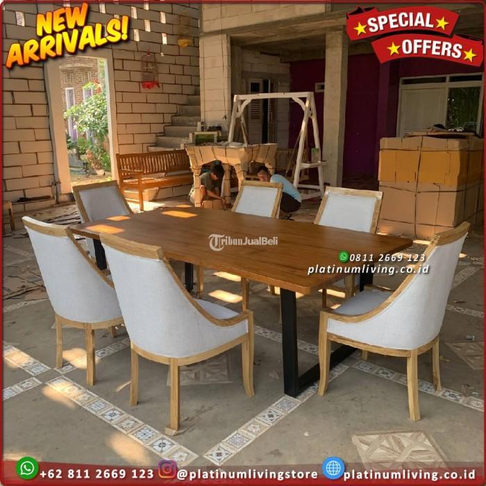 Meja Makan Jati Kursi 6 Modern Meja Kursi makan Jati Minimalis Kursi 6 Furniture - Jepara