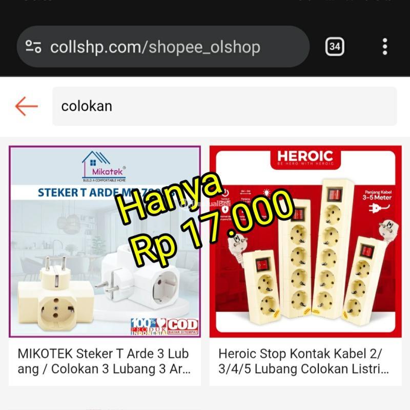 Colokan Listrik 3 Arah Lubang, Steker T, Adaptor Tiga Lubang, Konektor 3 Arah - Yogyakarta