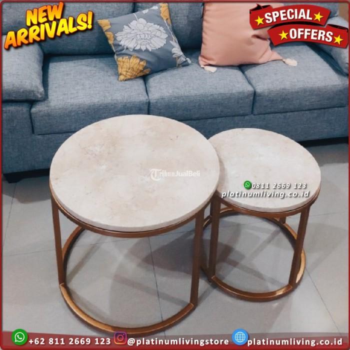 Produsen Meja Tamu Marmer Kaki Besi, Meja Nesting Marmer Kaki Besi - Jepara