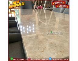 Produsen Meja Makan Marmer Asli Kursi 6 - Jepara