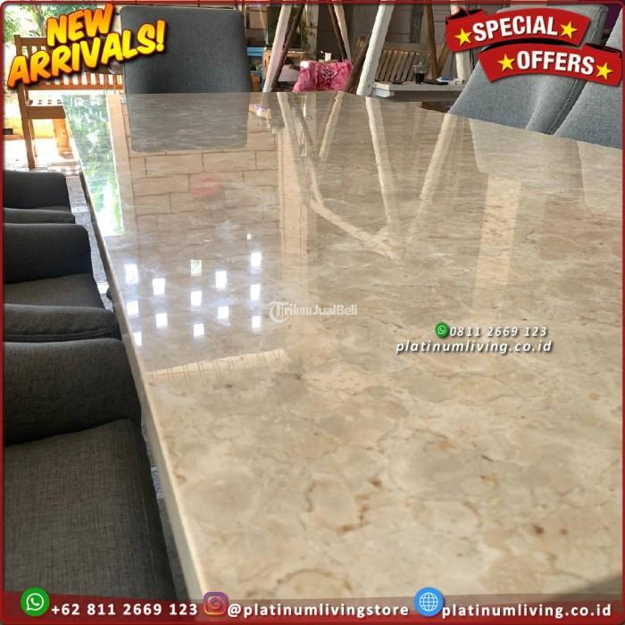 Produsen Meja Makan Marmer Asli Kursi 6 - Jepara