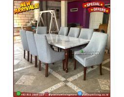 Produsen Meja Makan Marmer 8 Kursi, Meja Makan Marmer Putih Import - Jepara 