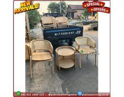 Produsen Kursi Teras Jati Minimalis Kombinasi Rotan Non Finishing - Jepara 