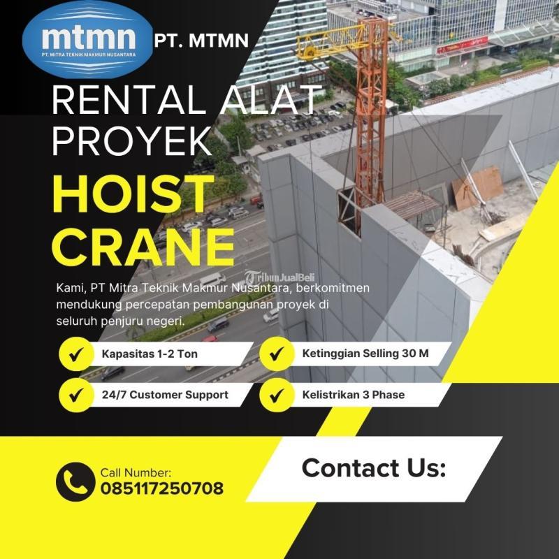Sewa Hoist Crane Proyek Kapasitas 12 Ton, Jangkauan 30 Meter - Serang
