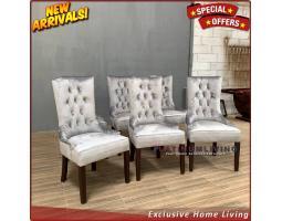 Produsen Kursi Makan Jati Modern Minimalis Kain Bludru Velvet Furniture - Jepara
