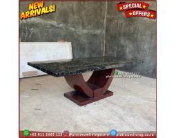 Produsen Meja Makan Marmer Import Porotorogold 200x100 Furniture - Jepara