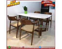 Produsen Meja Makan Marmer Cream Kursi 4 Jati Furniture - Jepara