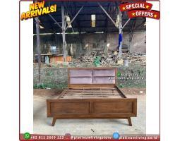 Produsen Tempat Tidur Jati 160x200 Sandaran Jok Busa - Jepara