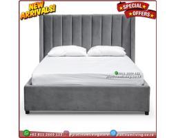 Produsen Tempat Tidur Jati 160x200 Full Busa Grey - Jepara