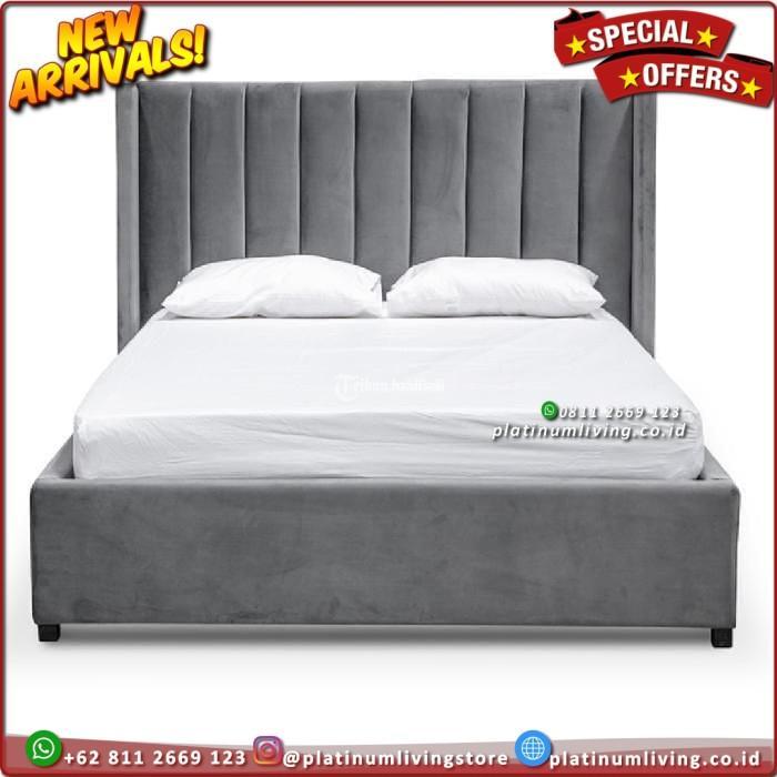 Produsen Tempat Tidur Jati 160x200 Full Busa Grey - Jepara