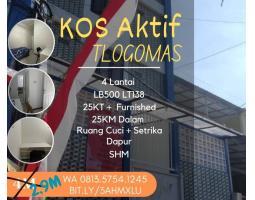Dijual Kos Aktif  25 Kamar Kamar Mandi Dalam Furnished Area Kampus Tlogomas - Malang