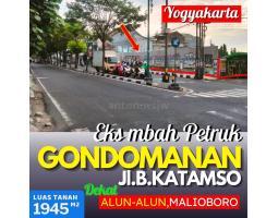 Tanah Eks Mbah Petruk Jl. B.Katamso Lt. 1945m2 Ld. 33m SHM Gondomanan - Yogyakarta