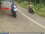 Viral! Pengendara Motor Sekeluarga Ini Nyaris Terjun Bebas, Untung Ada Penyelamat Seperti Ini!
