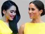 Pakai Dress yang Sama, Lebih Kece Meghan Markle Atau Ayu Ting Ting?