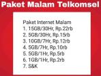 Mulai 2000 rupiah, Ini Daftar Harga Paket Internet Malam Telkomsel Terbaru