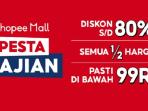 Promo Shopee Pesta Gajian Hari Ini, Nikmati Diskon Hingga 80 Persen