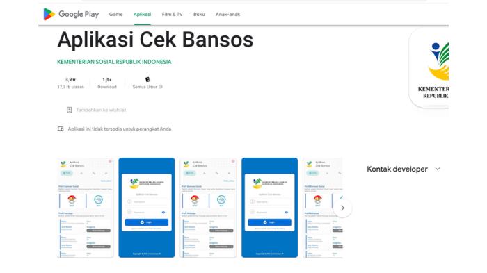 Aplikasi Cek Bansos dari Kemensos. (Aplikasi Cek Bansos)