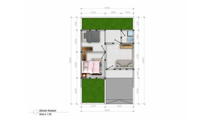 Denah rumah di Cempaka Cluster | SiKumbang