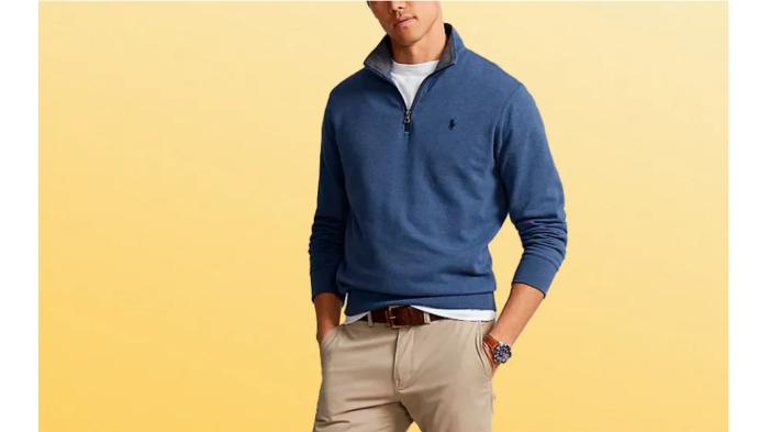 Ilustrasi Berpakaian Half Zip Sweater Tidak Cocok untuk Pria Gendut. (Robreport)