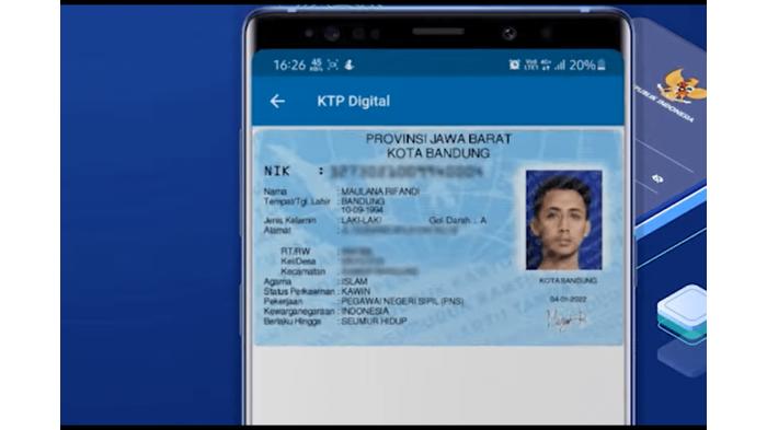 Ilustrasi Kartu Tanda Penduduk (KTP) Digital/ Ganti KTP yang Hilang atau Rusak via Online. (Kompas.com)