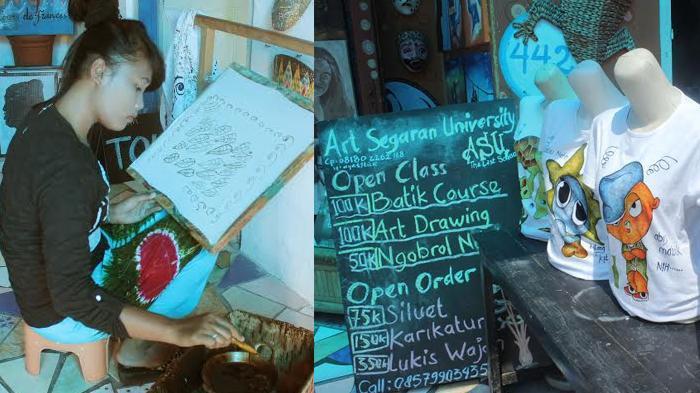 Kampung Taman di samping Plaza Ngasem Yogyakarta, tempat wisatawan belanja berbagai produk karya seni sekaligus belajar membatik (Tribun Jogja/ Hamim Thohari) 