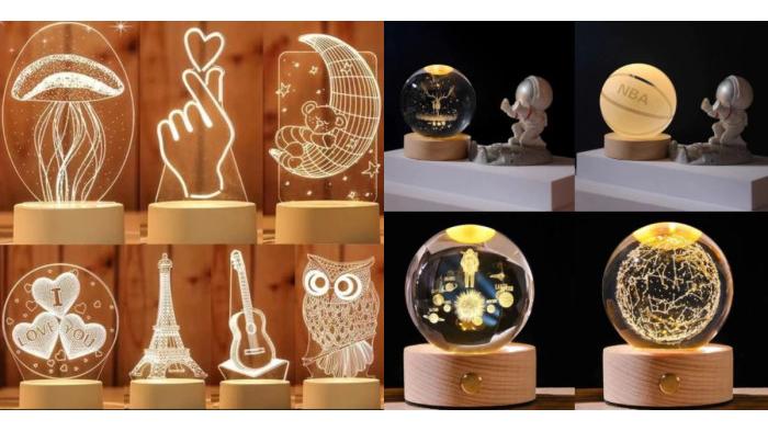 Ilustrasi lampu tidur yang unik | Shopee