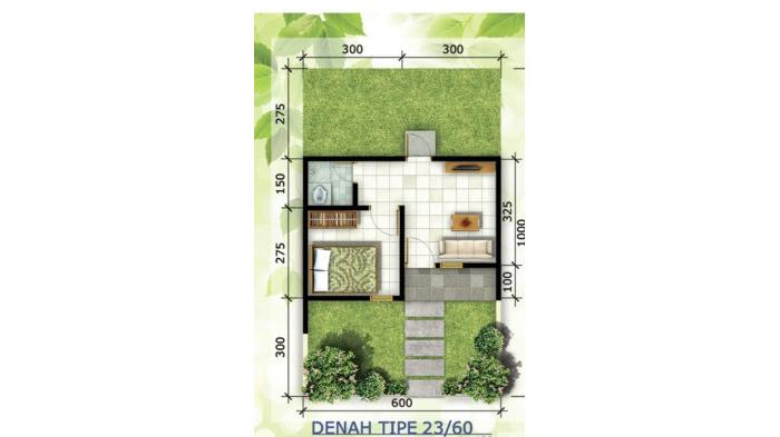 Denah rumah di Green Park | SiKumbang