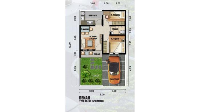 Denah rumah di Puri Sasak Panjang 2 | SiKumbang