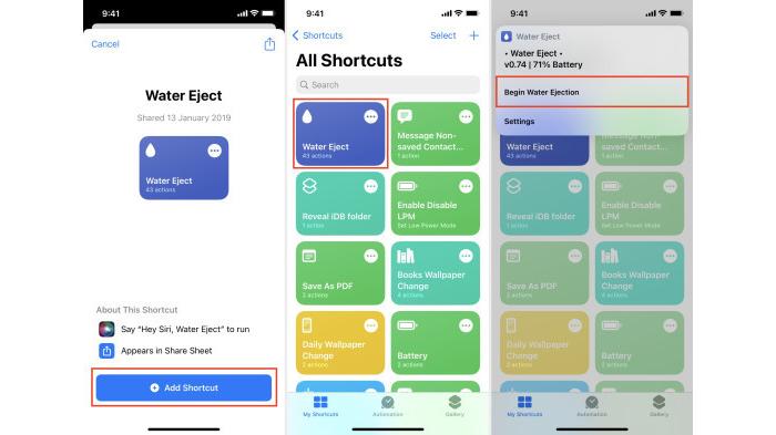 Ilustrasi aplikasi Water Eject di HP iPhone |  iDownloadBlog