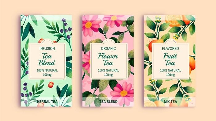 Ilustrasi eksotik tea pack sebagai souvenir pernikahan premium | pikisuperstar/freepik